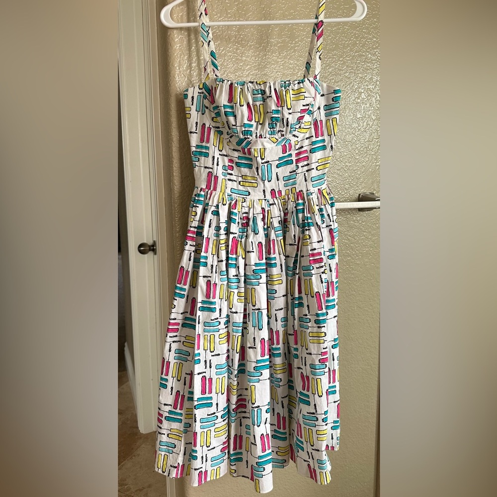 Bernie Dexter dress , mascara print Paris style ( now called the Tammi) size xs